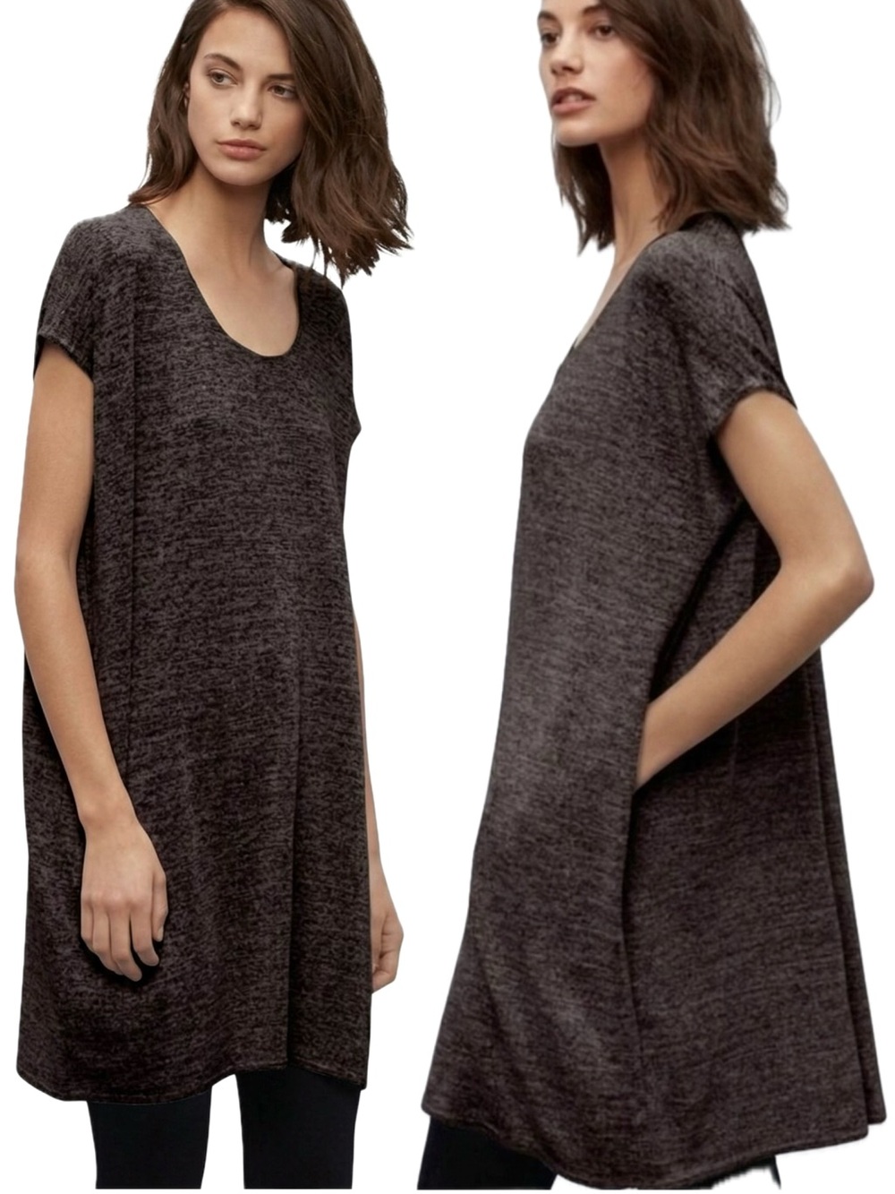 Aritzia Wilfred Free Marled Knit Oversized Tunic Top Size XXS Lorelei Scoop Neck